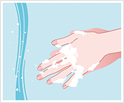 イメージ：手や指を清潔にしておきます