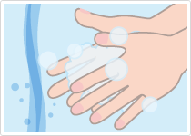 イメージ：手を石けんでよく洗ってください。